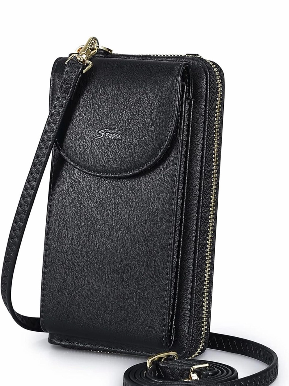 Black Crossbody Phone Wallet for Women